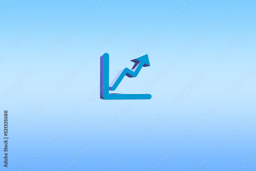 Bar graph with a blue background. Concept of business development leading to success and growth. 3d rendering Bar graph with a blue background. Concept of business development leading to success and growth. 3d rendering
