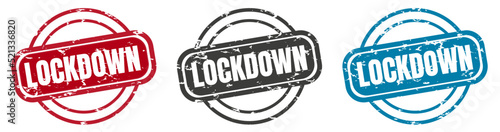 Lockdown round grunge vintage sign. lockdown stamp