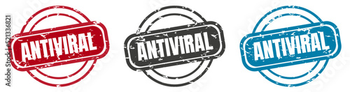 Antiviral round grunge vintage sign. antiviral stamp