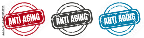 anti aging round grunge vintage sign. anti aging stamp