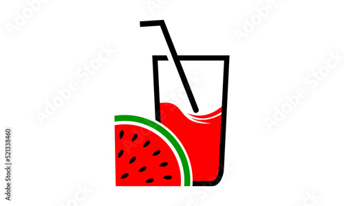 watermelon juice logo vector