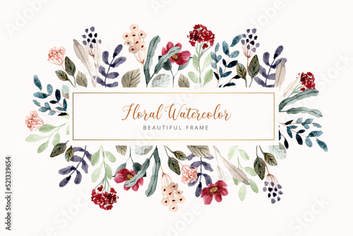 beautiful watercolor floral frame