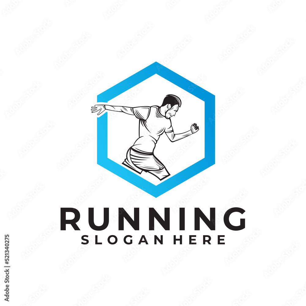 running logo vector design silhouette