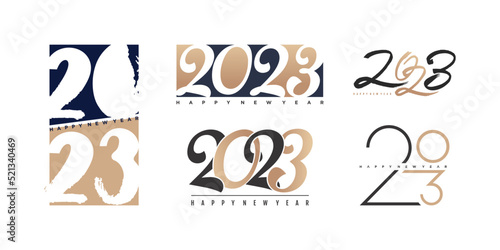 2023 logo design vector with creative unique concept for project work Premium Vector