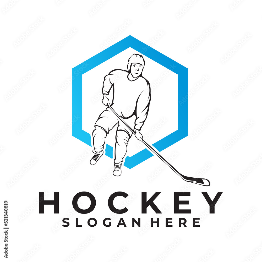 hockey logo vector design silhouette