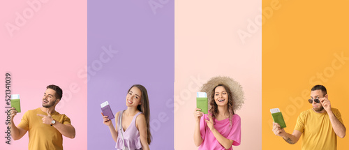 Set of people with passport...