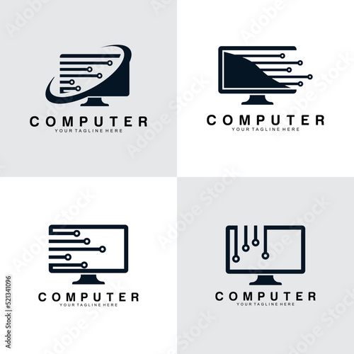 computer logo vector design template