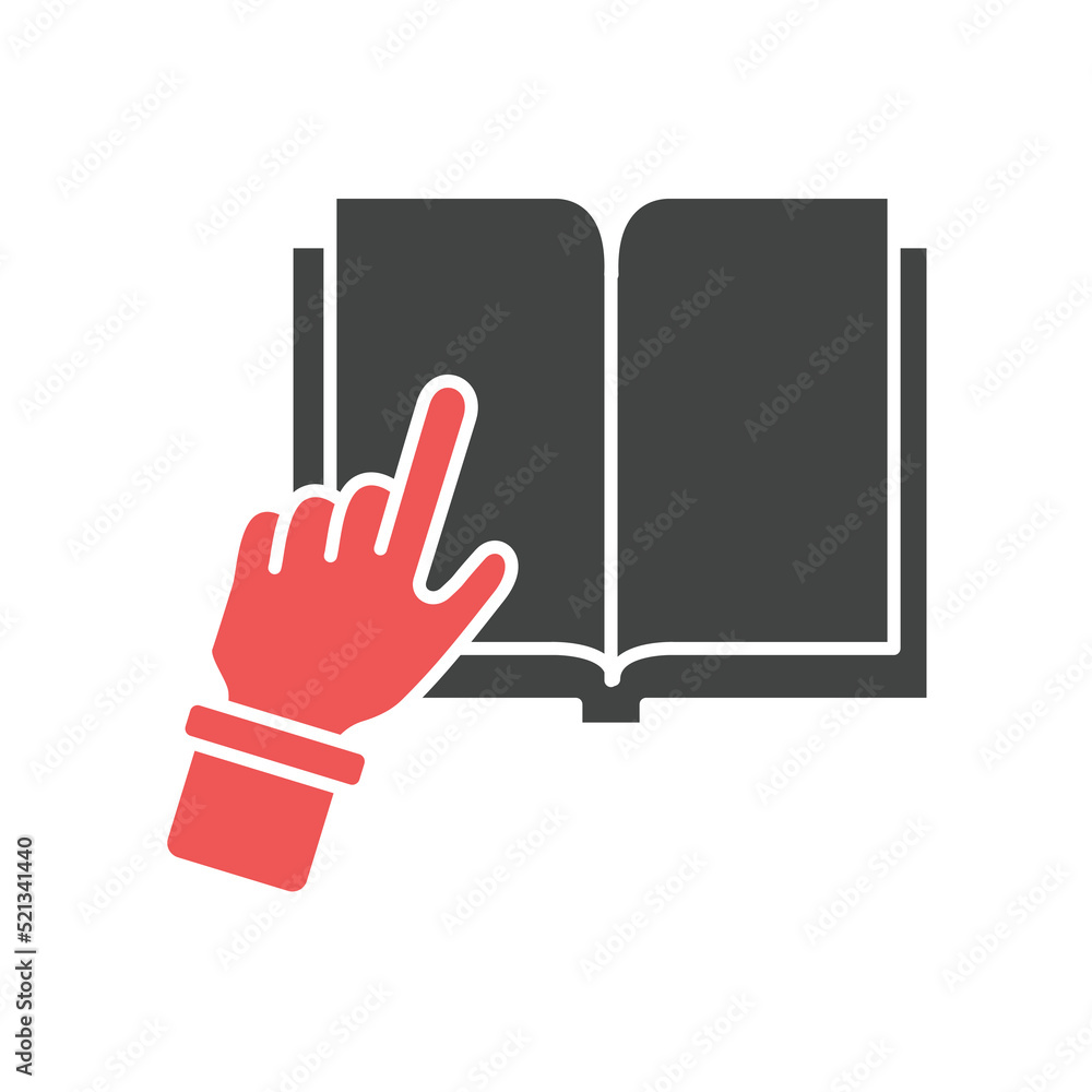 Fototapeta premium Hand clicking book icons symbol vector elements for infographic web