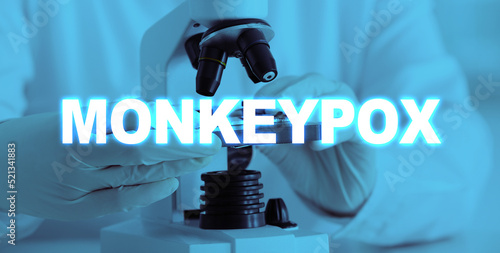 Banner with scientist study...