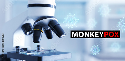 Banner with modern microsco...