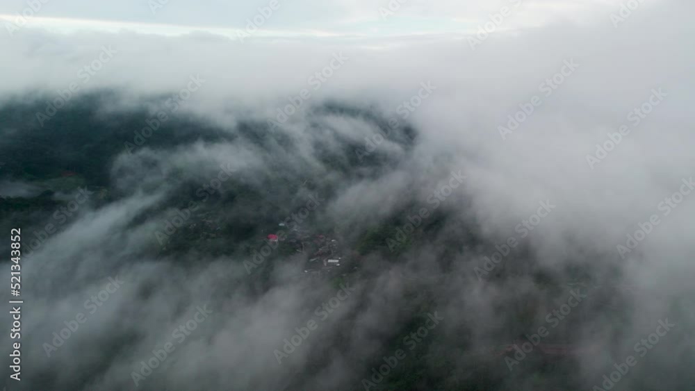Top view Morning Mist and Viewpoint with Layers of Mountains Top view Morning Mist and Viewpoint with Layers of Mountains