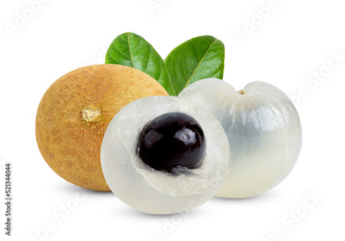 Longan  with leaves isolated on alpha layer