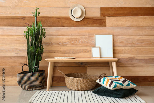 Big cactus, table with fram...