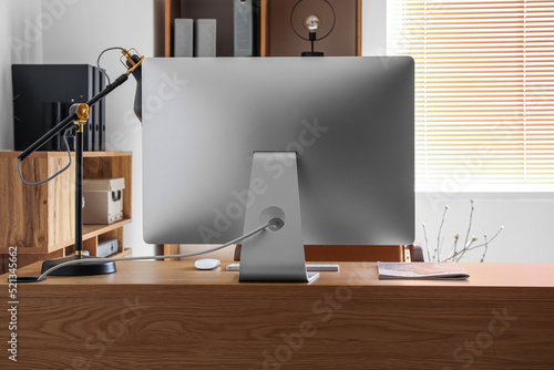 Workplace with computer and...