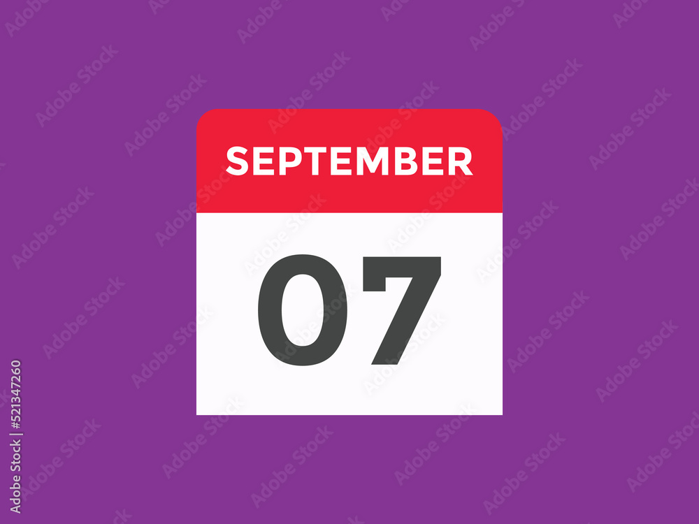 september 7 calendar reminder. 7th september daily calendar icon template. Vector illustration
september 7 calendar reminder. 7th september daily calendar icon template. Vector illustration