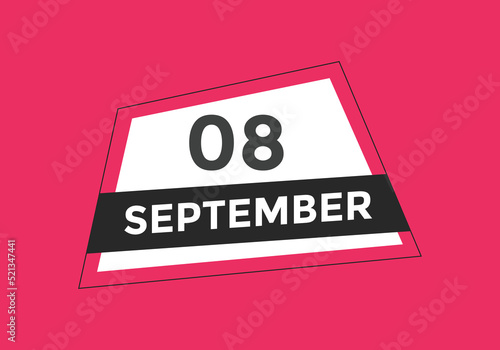 september 9 Calendar icon Design. Calendar Date 9th september. Calendar template 