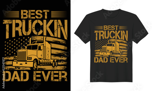 Canvas-taulu truck driver vector T-Shirt Design