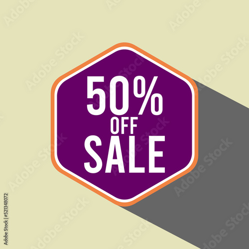 Sale quality tags and labels. Template banner shopping badges. 50% off sale label. Vector illustration. Easy to change.