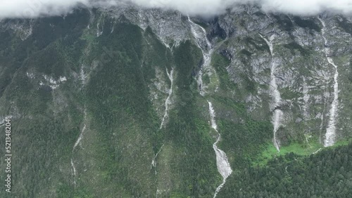 Aerial view of mountains and forest in Yunnan province, China photo