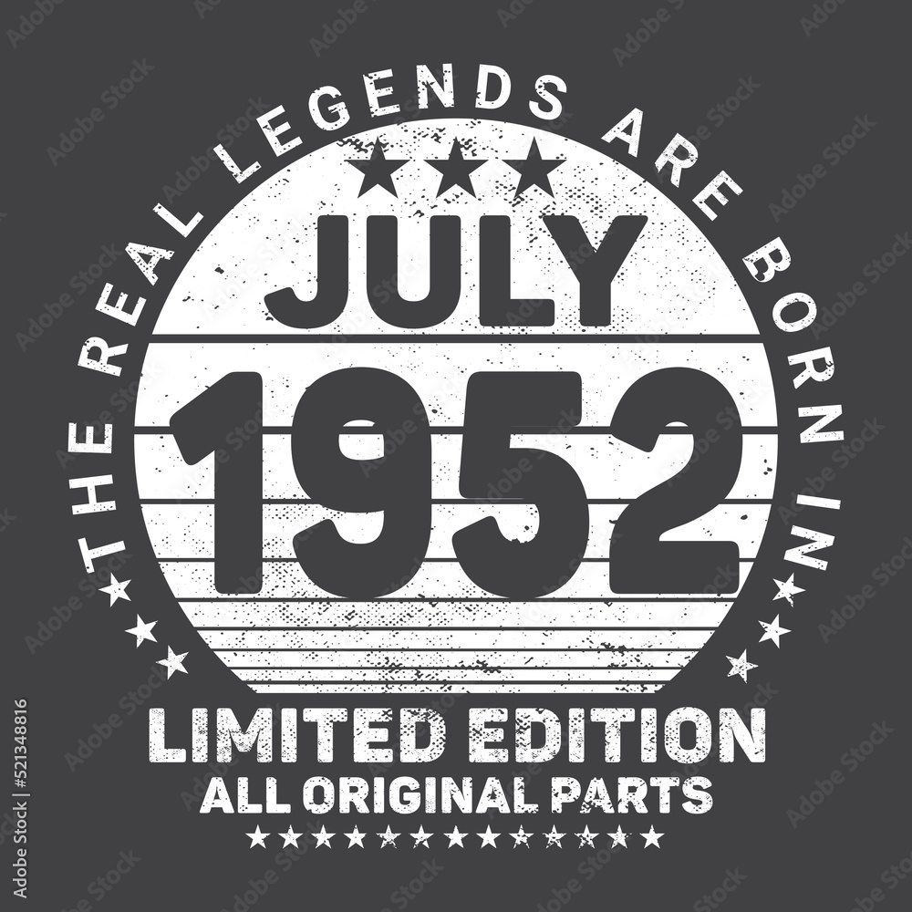 The Real Legends Are Born In July 1952, Birthday gifts for women or men, Vintage birthday shirts for wives or husbands, anniversary T-shirts for sisters or brother
The Real Legends Are Born In July 1952, Birthday gifts for women or men, Vintage birthday shirts for wives or husbands, anniversary T-shirts for sisters or brother