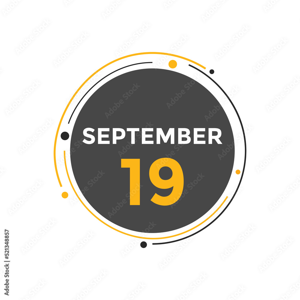 september 19 calendar reminder. 19th september daily calendar icon template. Vector illustration
september 19 calendar reminder. 19th september daily calendar icon template. Vector illustration
