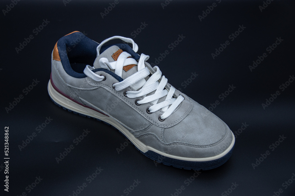 new gray sneakers sport shoe , stitching detail on sport shoes new gray sneakers sport shoe , stitching detail on sport shoes