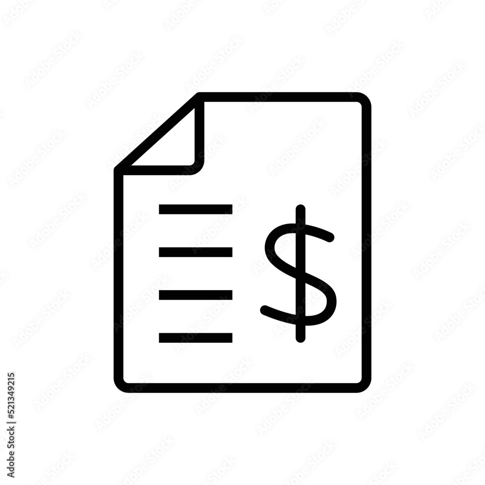 Shopping receipt icon vector graphic illustration