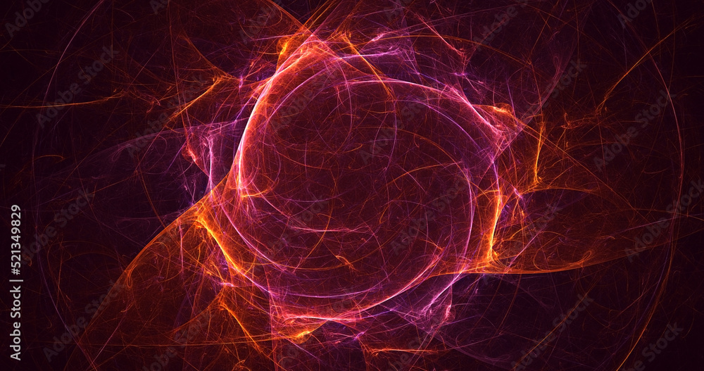 Naklejka premium 3D rendering abstract round light background