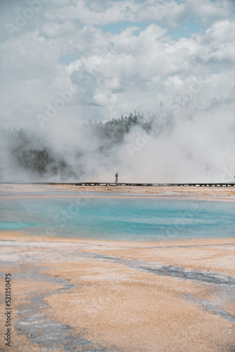 Man photographing in yellowstone national park