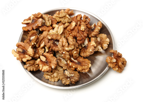 Walnut kernel isolated on white background