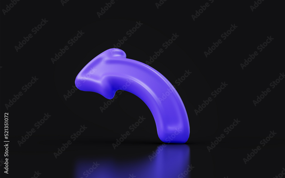 left curve arrow sign on dark background 3d render concept for direction signal location mark left curve arrow sign on dark background 3d render concept for direction signal location mark