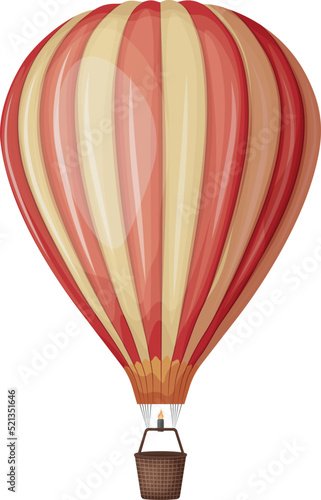 Air balloon. An image of a balloon for flying and traveling. Hot air balloon. Multicolored balloon. Vector illustration isolated on a white background