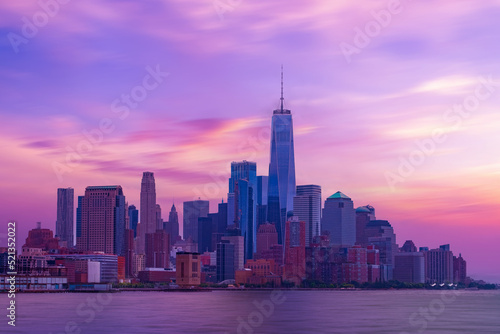 Manhattan at vibrant sunset, New York City, United States
