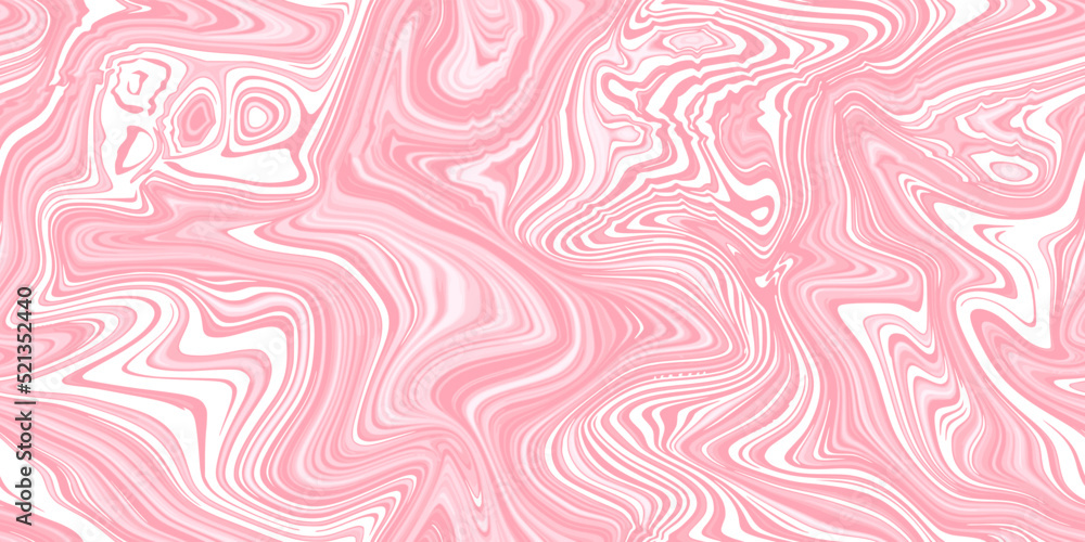 Pastel pink seamless marble pattern with psychedelic swirls. Vector liquid acrylic texture. Flow art. Trippy 70s textile background. Tie dye simple artistic effect