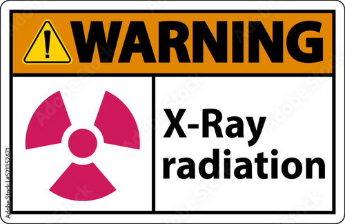 Warning Sign x-ray radiation On White Background