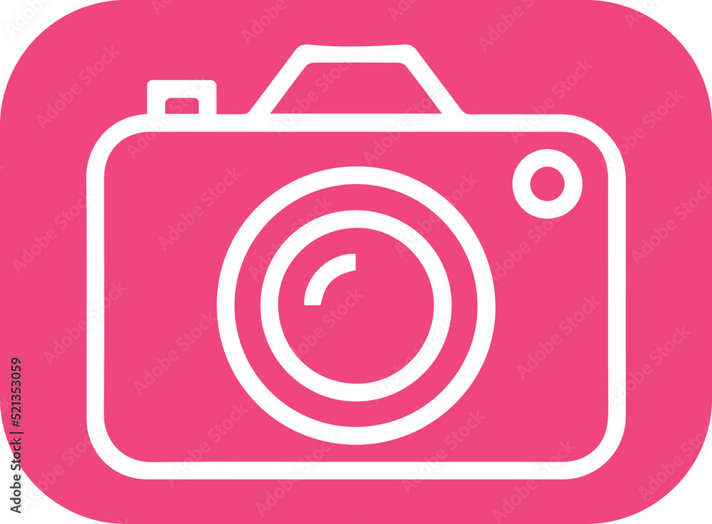 Pink camera icon, technology icon vector Pink camera icon, technology icon vector