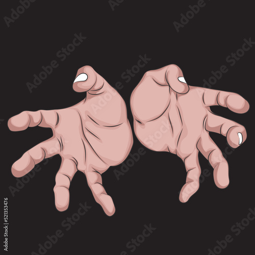 Принти на полотні Anime hands with energy in the hands. Vector anime hands.