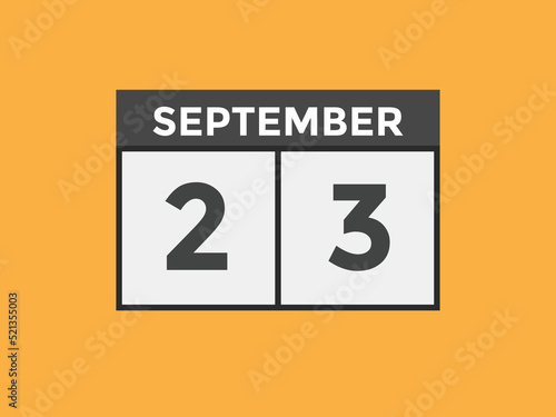 september 23 calendar reminder. 23th september daily calendar icon template. Vector illustration 