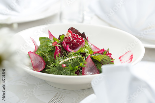 Vegetable salad, on a white background, food photography.