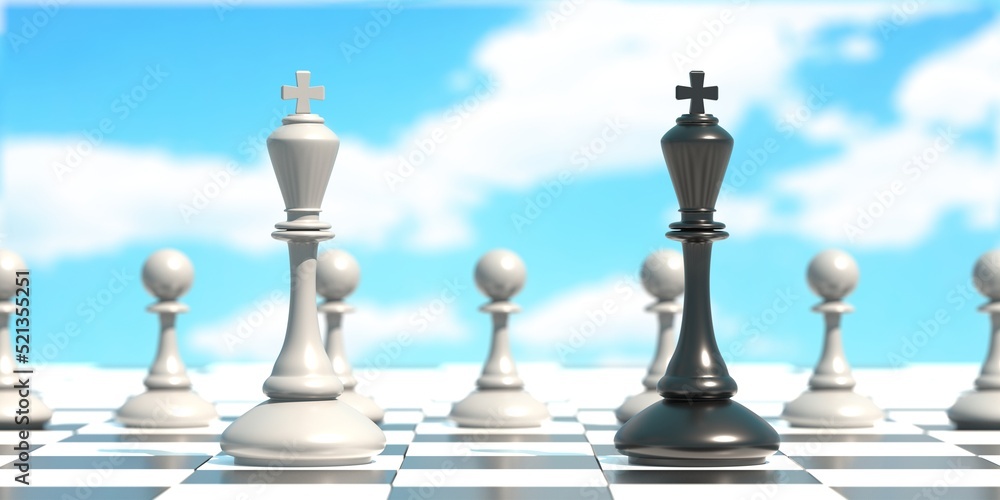 Fototapeta premium Chess king business concept, leader and success