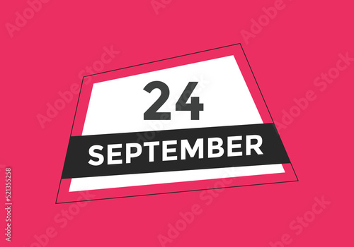 september 24 Calendar icon Design. Calendar Date 24th september. Calendar template 
