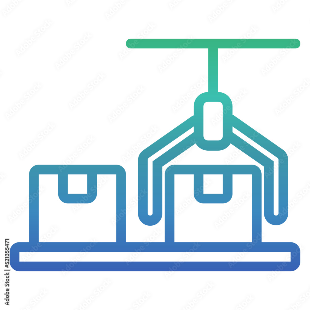 Conveyor , Warehouse gradient icon. Conveyor , Warehouse gradient icon.