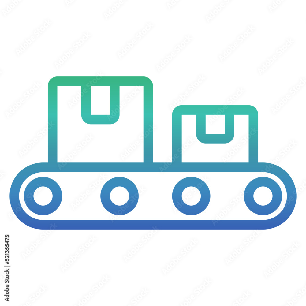 Conveyor , Warehouse gradient icon. Conveyor , Warehouse gradient icon.