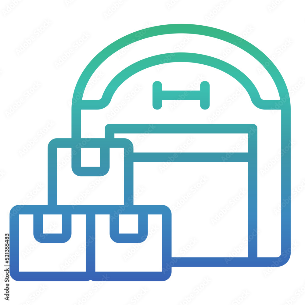 Warehouse gradient icon. Warehouse gradient icon.