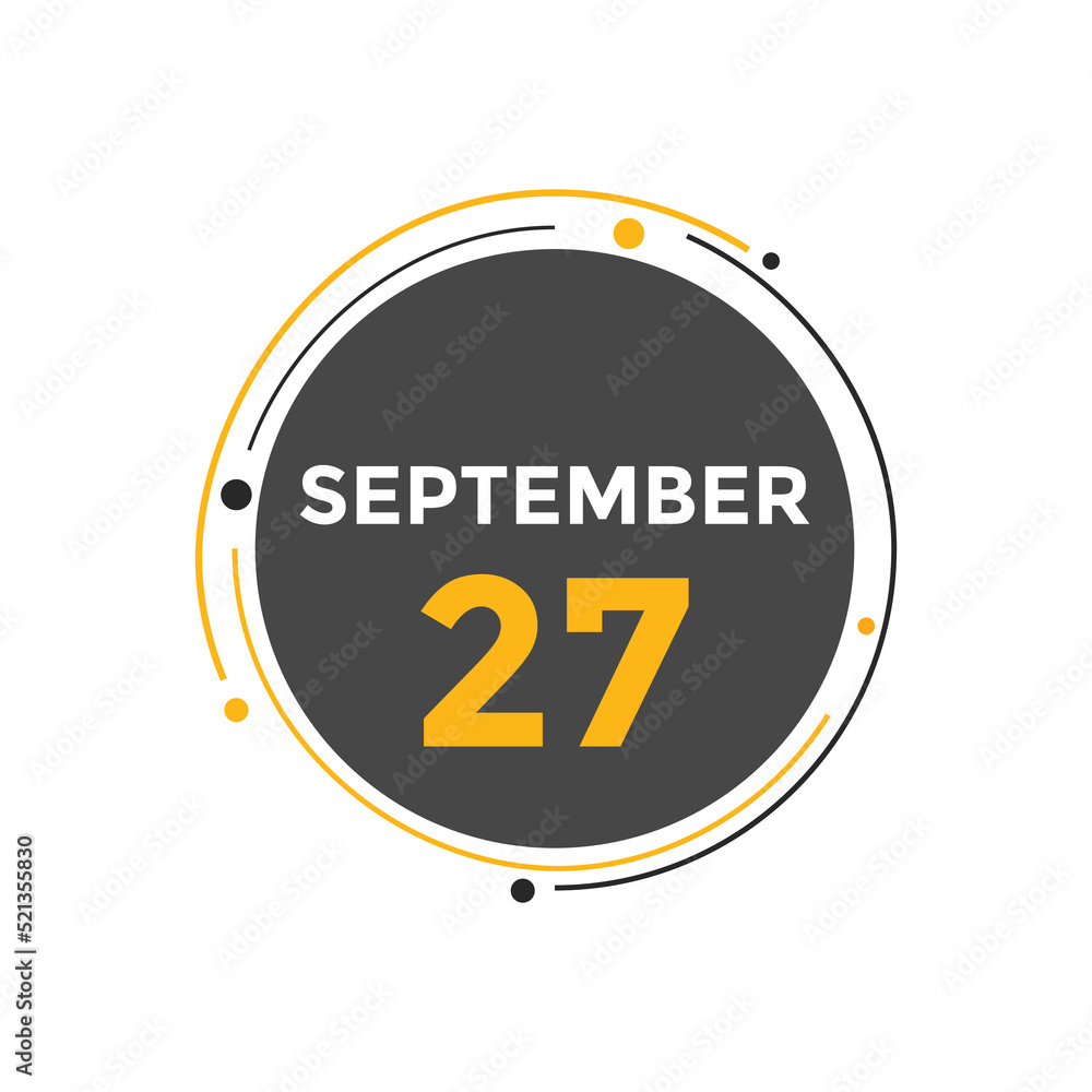 september 27 calendar reminder. 27th september daily calendar icon template. Vector illustration
september 27 calendar reminder. 27th september daily calendar icon template. Vector illustration
