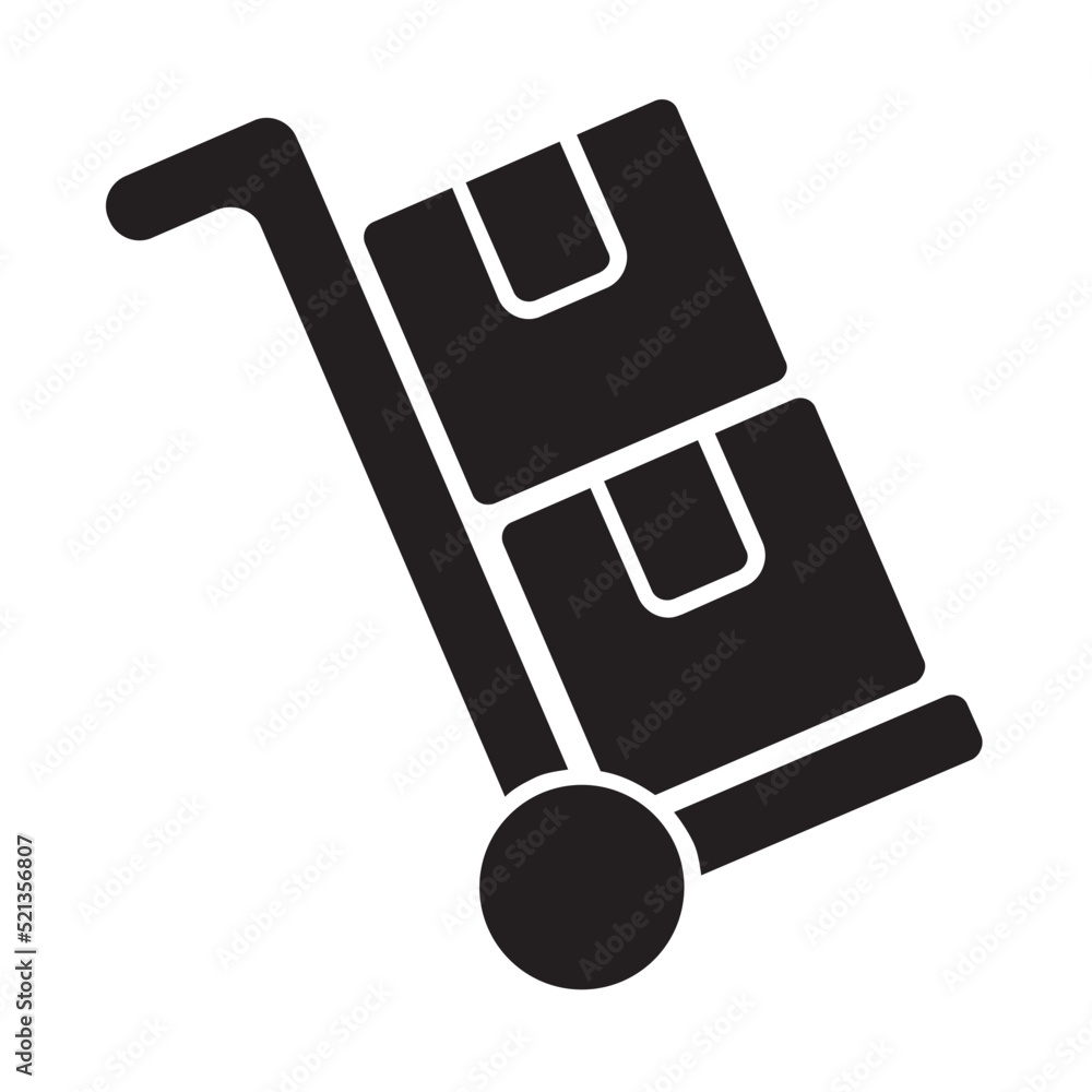 Trolley , Warehouse solid icon. Trolley , Warehouse solid icon.