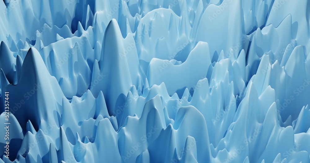Obraz premium Fantasy ice cave,Abstract crystal landscape,3d rendering.