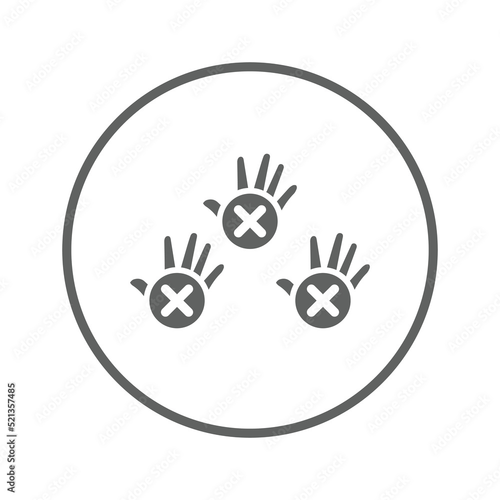 Absent, absenteeism, hand icon. Gray vector graphics.