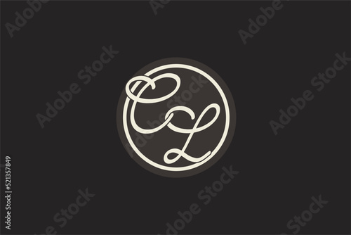 Initial letter CL monogram logo with simple and creative cirle line design ideas