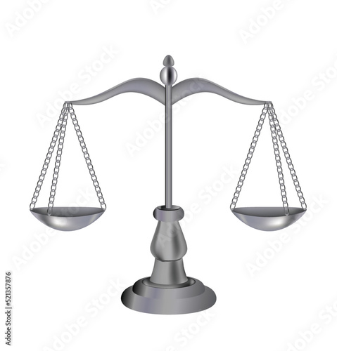 Silver scale of justice, vector